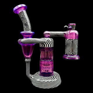 Leisure Glass - Worked Pillar Recycler w/ Matching Ash Catcher and Slide