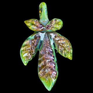 Mr. Gray Glass - Large Leaf Pendant